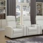Amelia Home Theater Sofa 603181 in White Leatherette by Coaster