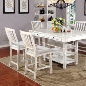 Kaliyah Counter Ht Dining Room Set 6Pc CM3194PT in Antique White