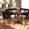 Medium Brown Cherry Contemporary Dinette w/Marble-Like Table Top