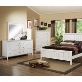 White Finish Contemporary Bedroom w/Optional Items