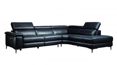 Axel Power Motion Sectional Sofa in Black by Beverly Hills