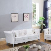 LCL-004 Sofa & Loveseat Set in White Velvet