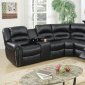 F86612 Power Recliner Sectional Sofa in Black by Poundex