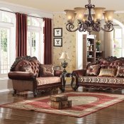 Bella Traditional Sofa in Brown Fabric w/Options