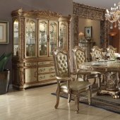 Vendome Dining Table 63000 in Gold Tone Patina by Acme w/Options