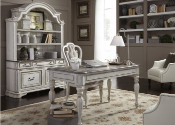 Magnolia Manor 3pc Office Desk Set 244-HO in Antique White [LFOD-244-HO-Magnolia Manor]