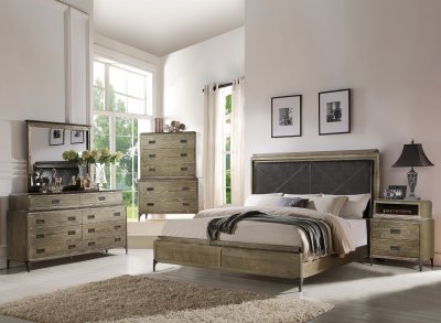 Athouman Bedroom Set 23910 in Weather Oak by Acme w/Options