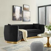 Resolute Sofa in Black Velvet Fabric by Modway