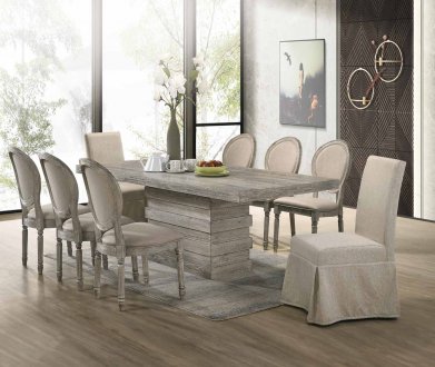 Faustine Dining Table 77185 in Light Oak by Acme w/Options