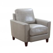 York Chair in Taupe Leather by Beverly Hills