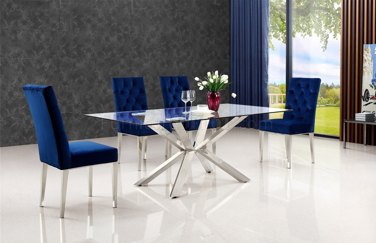 Juno 732 Chrome Dining Table W Glass Top Optional Chairs