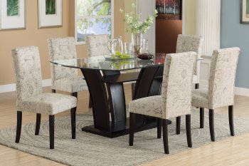 F2153 Dining Set 5Pc in Dark Brown by Poundex w/F1093 Chairs [PXDS-F2153-F1093]
