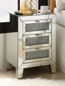 Caesia Accent Table 97650 in Mirrored by Acme