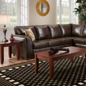 Brown Bentley Bonded Leather Modern Sectional Sofa w/Options