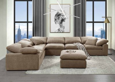 Naveen Sectional Sofa LV01106 in Beige Linen by Acme w/Options