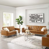 Loft Sofa in Tan Faux Leather by Modway w/Options