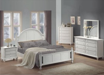 Kayla 201181 Bedroom in Distressed White by Coaster w/Options [CRBS-201181 Kayla]