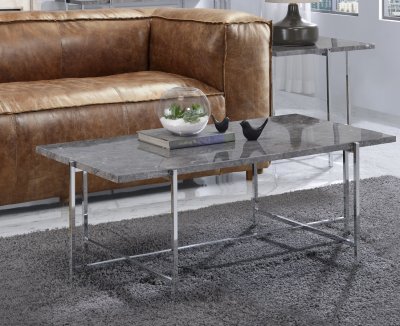 Adelae 3Pc Coffee & End Table Set 83935 in Chrome by Acme
