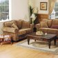 Printed Microfiber Living Room Set with Studded Accents