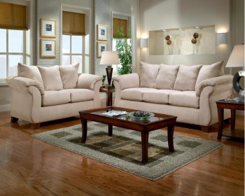 Cream Fabric Modern Loveseat & Sofa Set w/Options [CHFS-V4-6700-Cream]