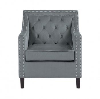 1297GY-1 Set of 2 Accent Chairs in Gray Velvet by Homelegance [HEAC-1297GY-1]
