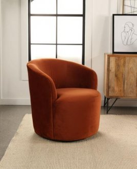 905631 Swivel Accent Chair Set of 2 in Orange Fabric by Coaster