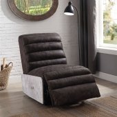 Okzuil Power Recliner 59941 2-Tone Gray Top Grain Leather - Acme