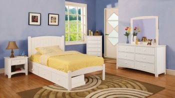 Caren Kids Bedroom Set CM7902WH in White w/Options [FABS-CM7902WH Caren]