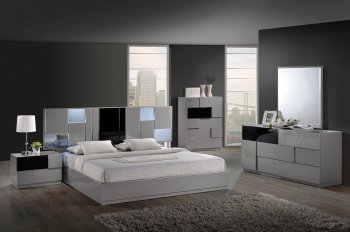 Bianca Bedroom Set by Global w/Platform Bed & 2 Nightstands [GFBS-Bianca]