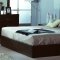 Wenge W/Oak Veneer Modern Bed w/Fabric or Leatherette Headboard