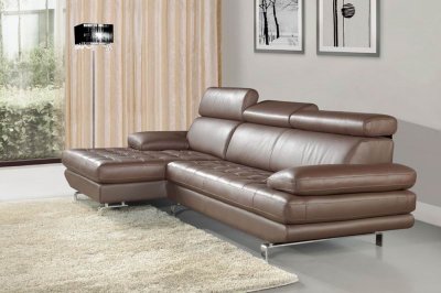 Stem Sectional Sofa by Beverly Hills in Light Brown Leather