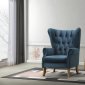 Adonis Accent Chair Set of 2 59518 in Azure Blue Velvet by Acme