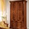 Walnut High Gloss Finish Classic Bedroom w/Carving Details