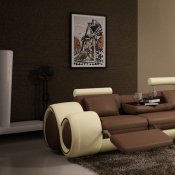 4085 Sectional Sofa by VIG in Brown & Tan Bonded Leather