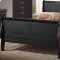 Black Satin Finish Classic 5Pc Bedroom Set w/Queen Size Bed