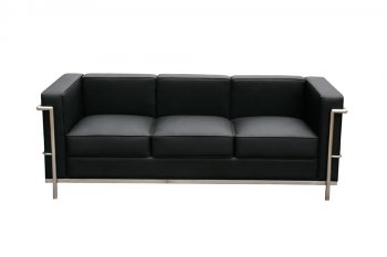 Cour Sofa in Black Leather by J&M w/ Options [JMS-Cour Black]