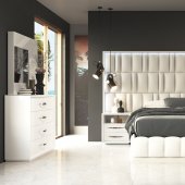 Orion Bedroom in White by ESF w/Optional White Casegoods