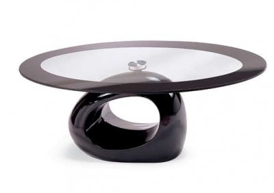 Black Stone Marble Base & Glass Top Modern Coffee Table