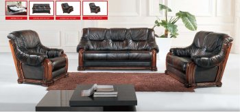 Dark Brown Leather Stylish Living Room W/Sofa Bed [EFS-Castello]