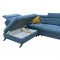 Gala Sectional Sofa in Blue Fabric by ESF w/Bed & Storage