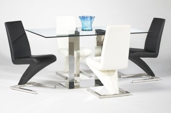 Rectangular Glass Top Modern Dining Table w/Optional Side Chairs [CYDS-SABRINA-RCT-DT]