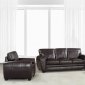 Dark Brown Bonded Leather Modern Sofa & Loveseat w/Options