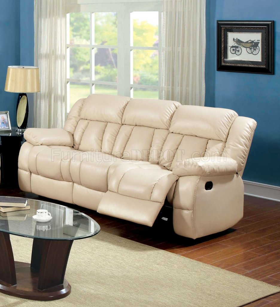 CM6827 Ivory in Reclining Leather w/Options Match Sofa Barbado