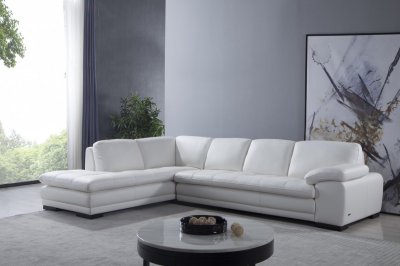 ML157 Sectional Sofa in White Leather by Beverly Hills
