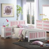 Two-Tone Finish Casual Kids Bedroom w/Optional Case Goods