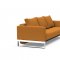 Cassius Quilt Sofa Bed Orange Fabric w/Chrome Legs by Innovation
