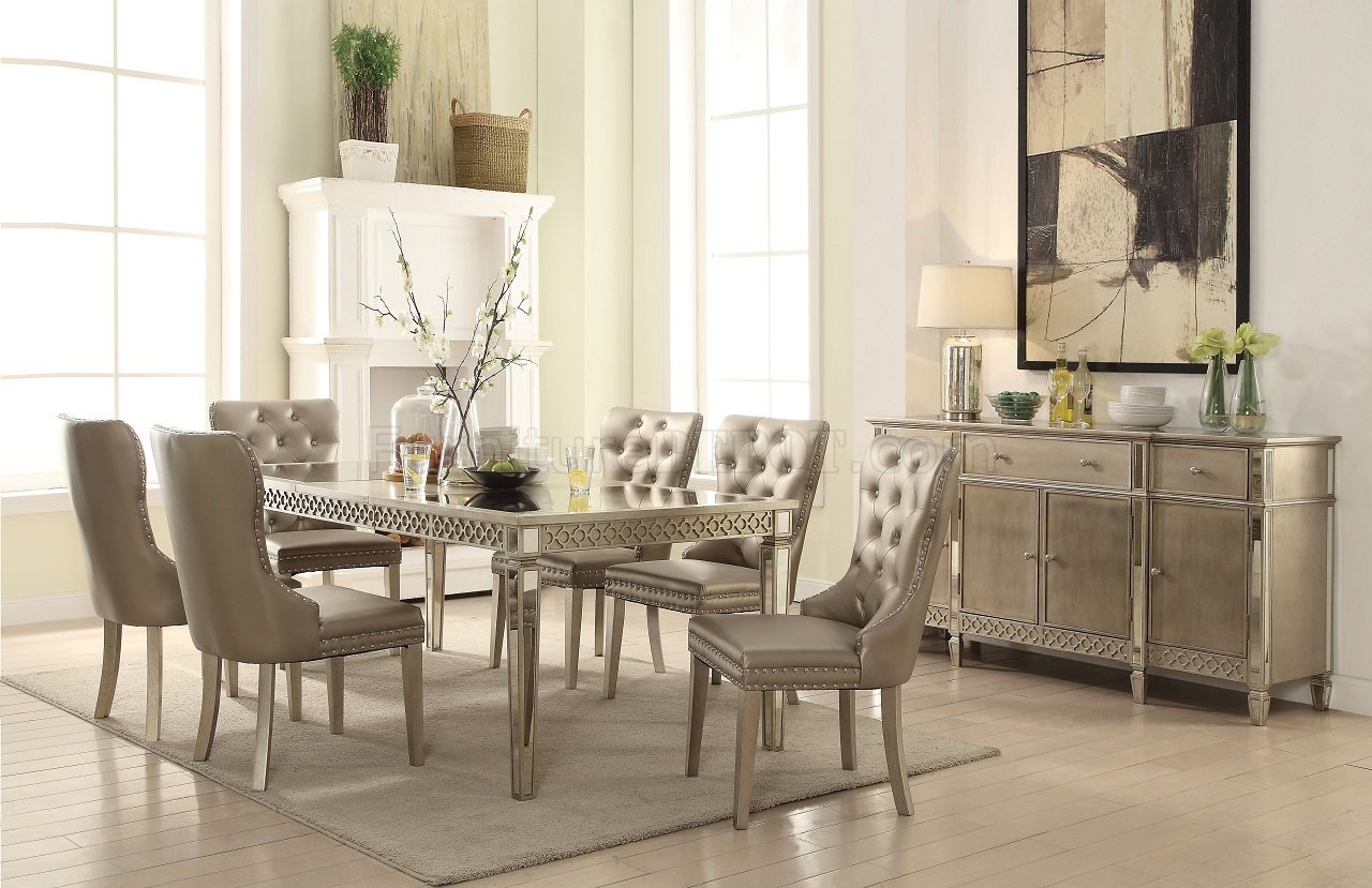 Kacela 5Pc Dining Room Set 72155 in Champagne by Acme - Click Image to Close