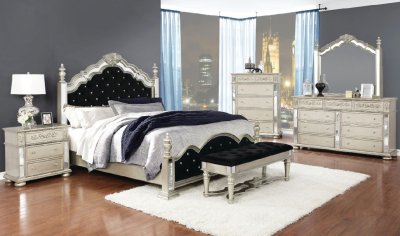 Heidi Bedroom 222731 in Metallic Platinum & Black by Coaster