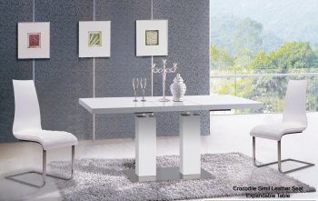 VA9830 Delfina Dining Table in White by At Home USA w/Options [AHUDS-VA9830-8817 Delfina White]