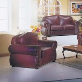 Burgundy Leather Living Room Set